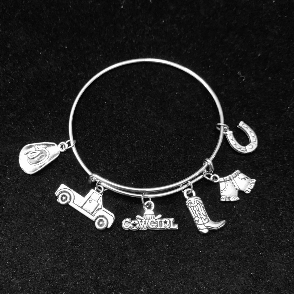 Western “Cowgirl” themed bangle bracelet